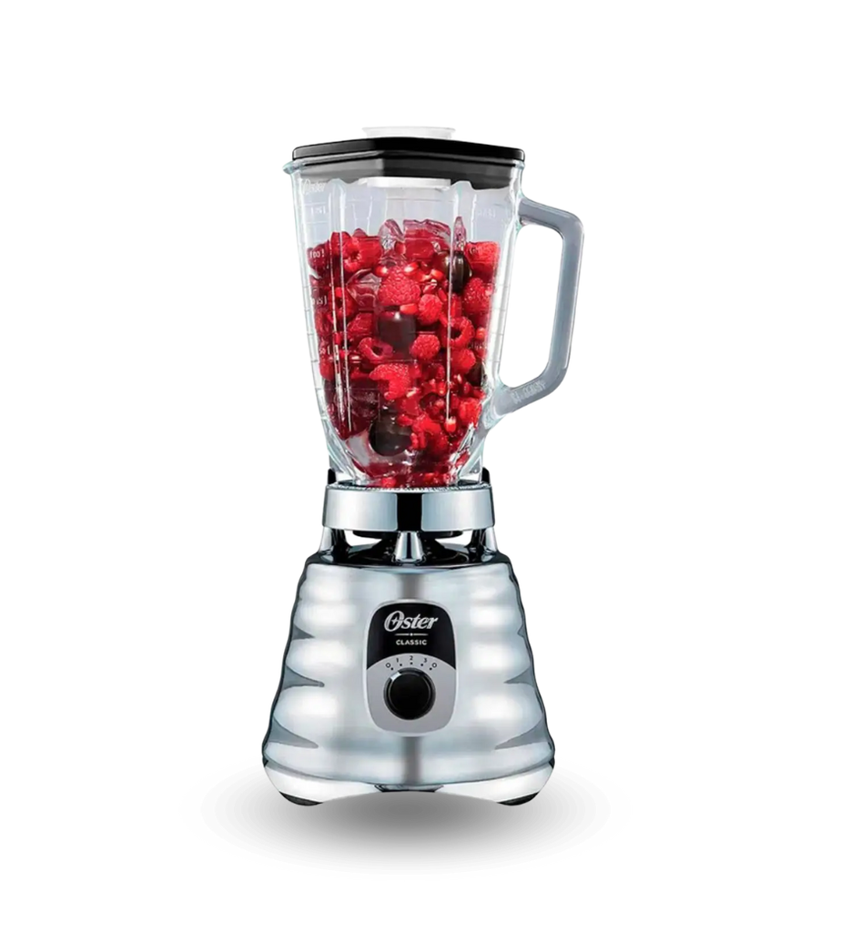 Licuadora Clasica Oster BLST4655-013 Cromada con Perilla Ergonómica de 3 Velocidades Color Negro