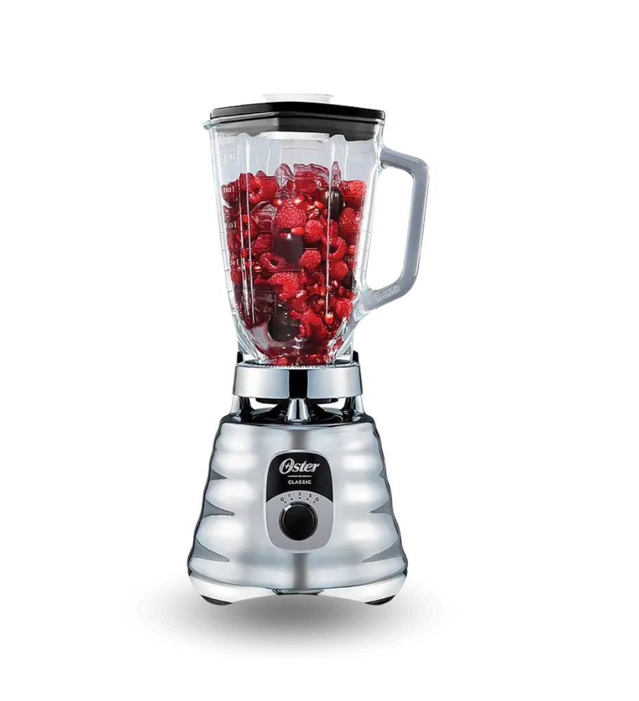 Licuadora Clasica Oster 465-15 con 3 Velocidades 500W Vaso Plastico Color Plateado
