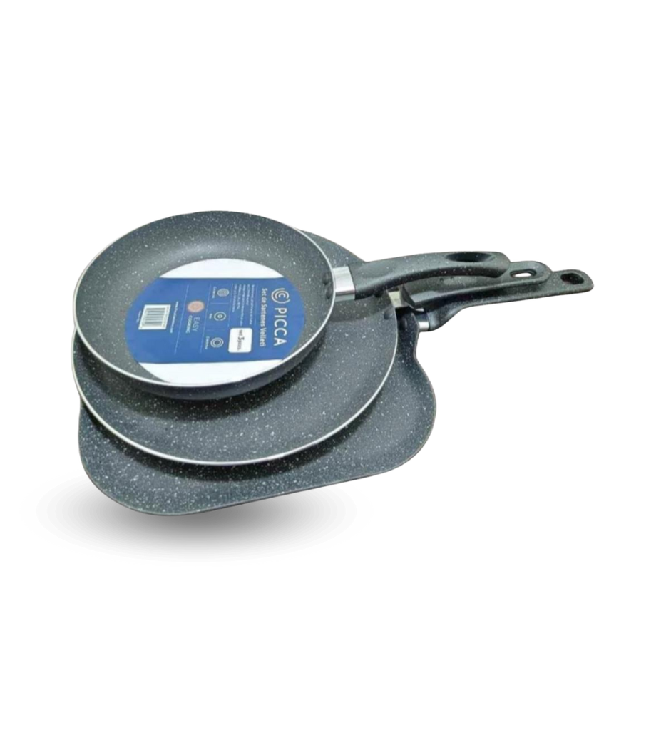 Juego de Sartenes Picca Velleti PI003SSTMG 20" - 24" - 28"cm Color Gris