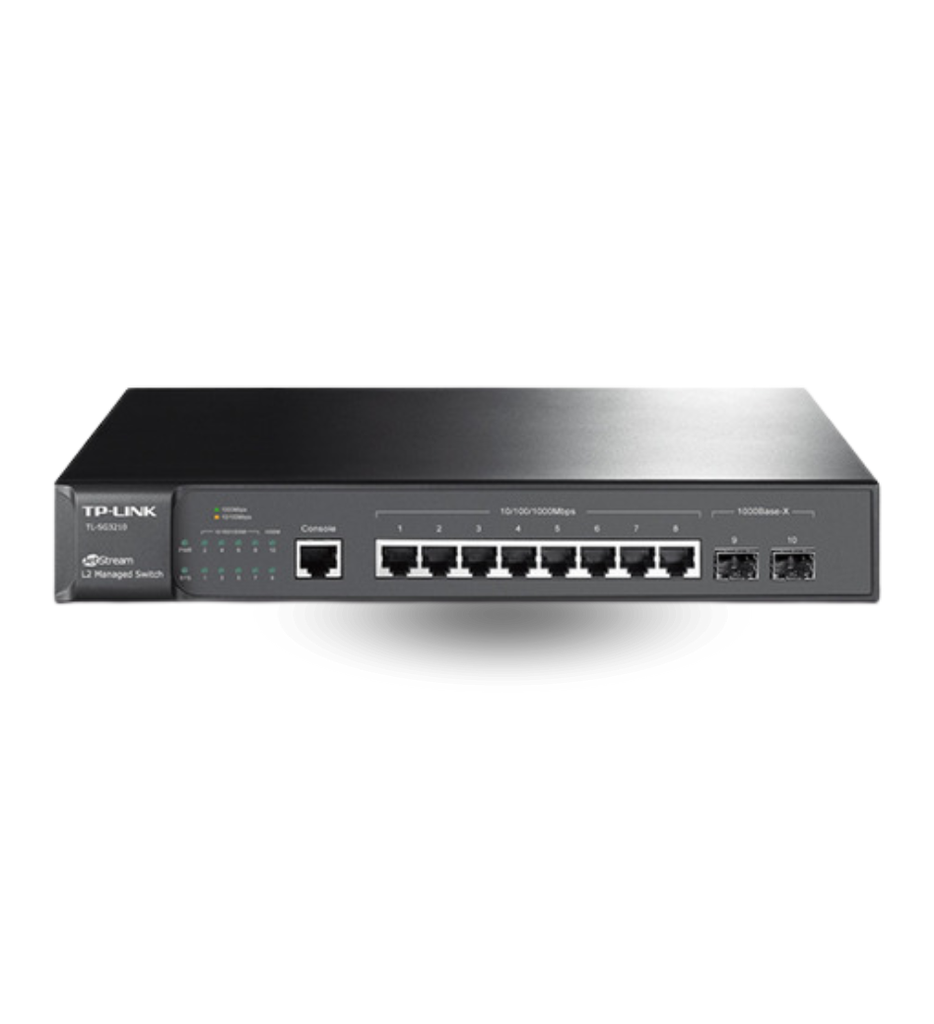 Switch TP-Link TL-SG3210 Administrable L2 de 8 Puertos Gigabit con 2 Ranuras SFP JetStream