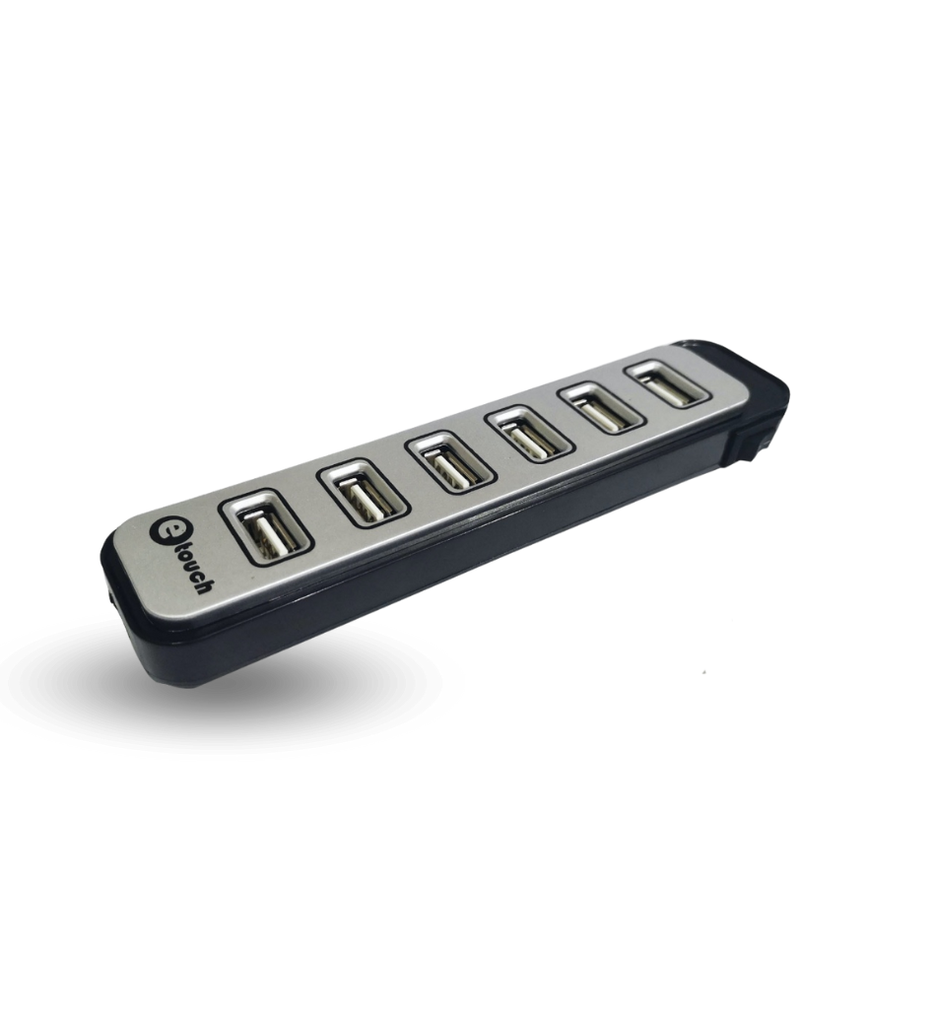 Hub eTouch 160333 USB de 7 Puertos Tipo Barra con AC
