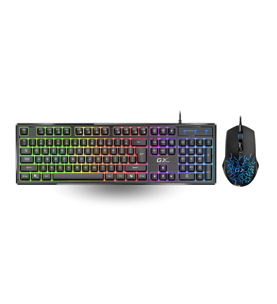 Combo Gaming de Teclado y Mouse RGB KM-GX3 Genius  Alambrico USB Español Color Negro