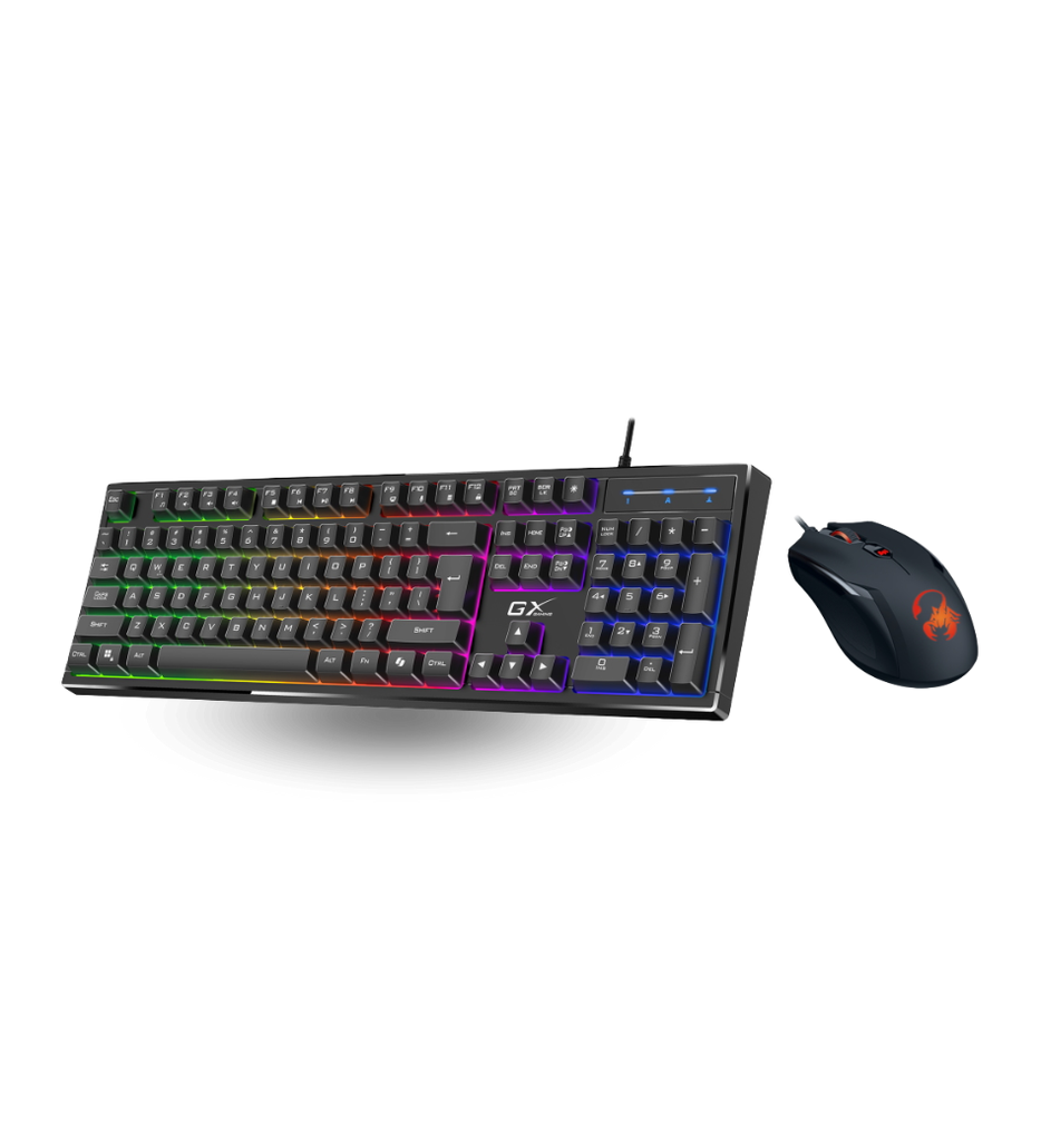 Combo Gaming de Teclado y Mouse RGB KM-GX6 Genius  Alambrico USB Español Color Negro