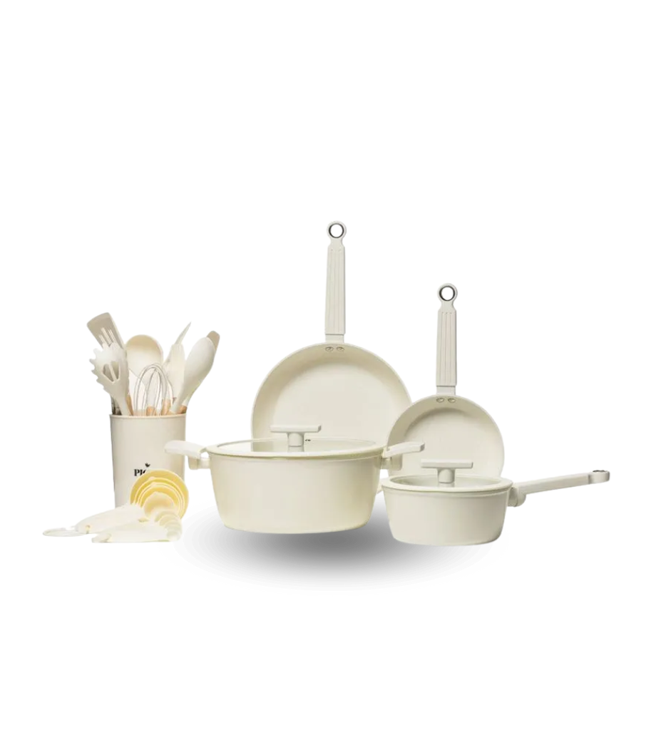 Bateria de Cocina Picca Fiori PI0026BCC 26 Piezas Color Crema