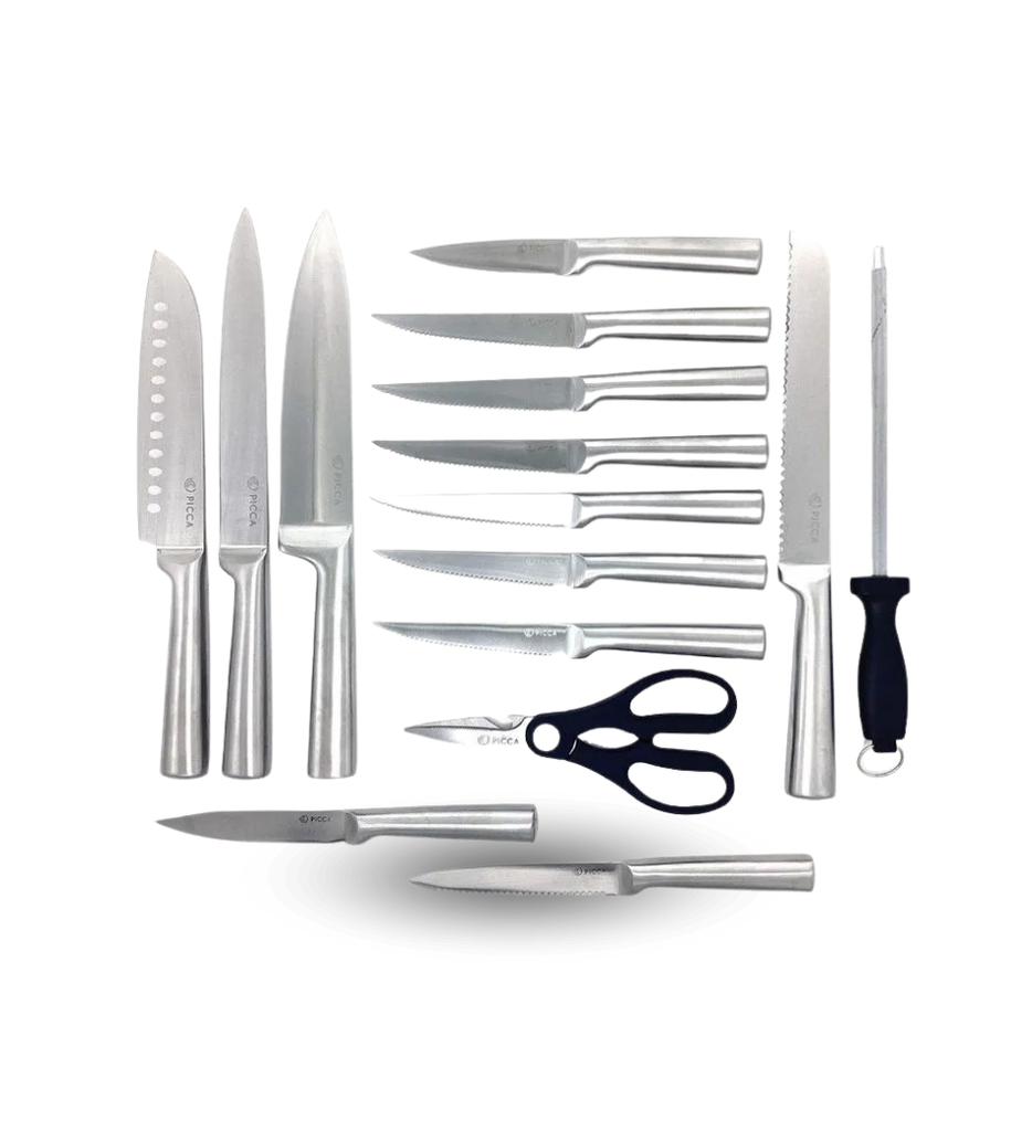Juego de Cuchillos Picca PI0016SCAP 16 Piezas Acero Inoxidable Color Gris