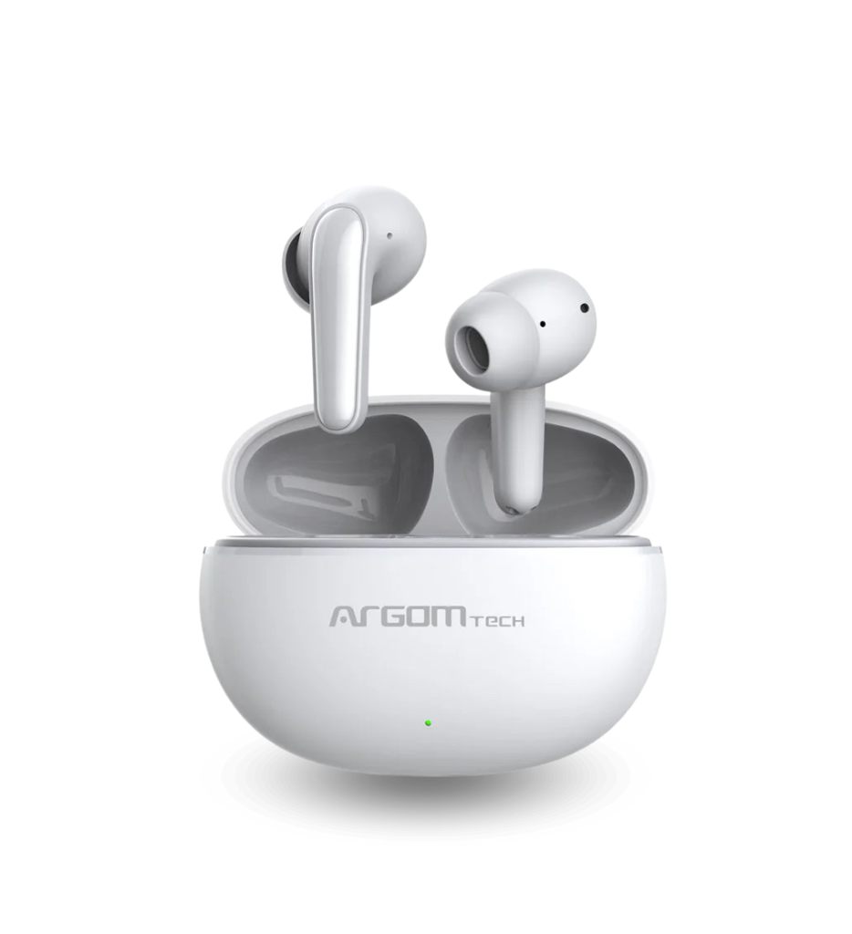 Auriculares Argom ARG-HS-5021WT Estereo Inalambricos Bluetooth SkeiPods E21 con Cancelacion de Ruido Dual ENC Color Blanco