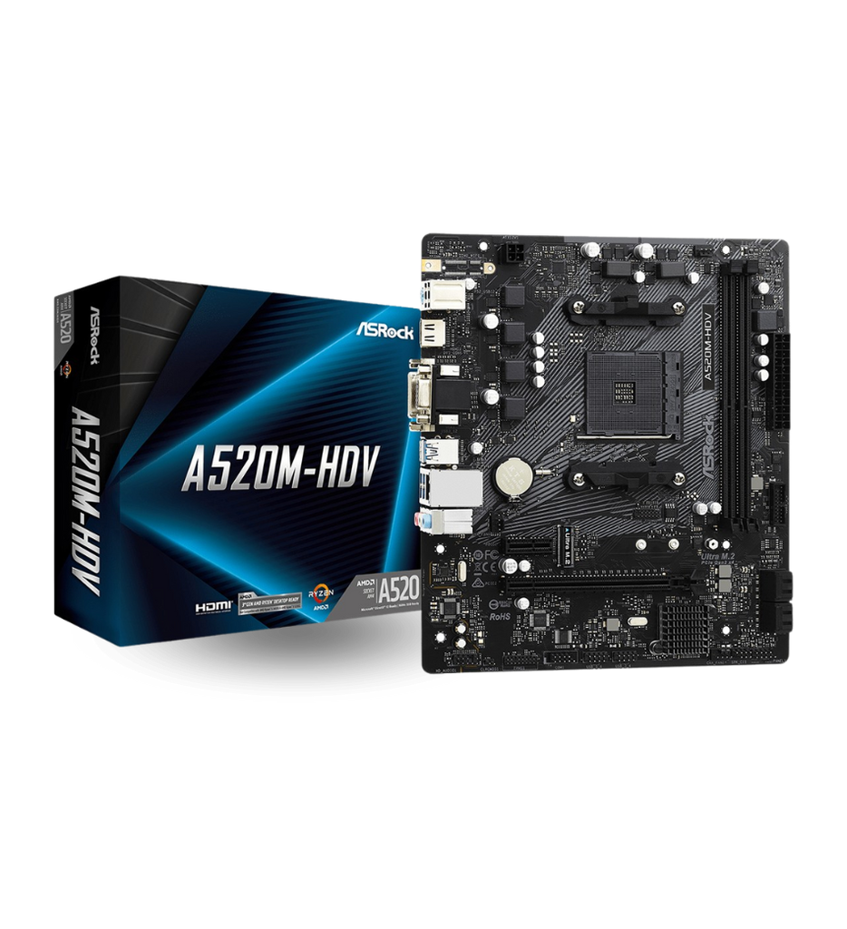 Tarjeta Madre Asrock A520M-HDV M4 90-MXBE50-A0UAYAZ MICRO ATX DDR4