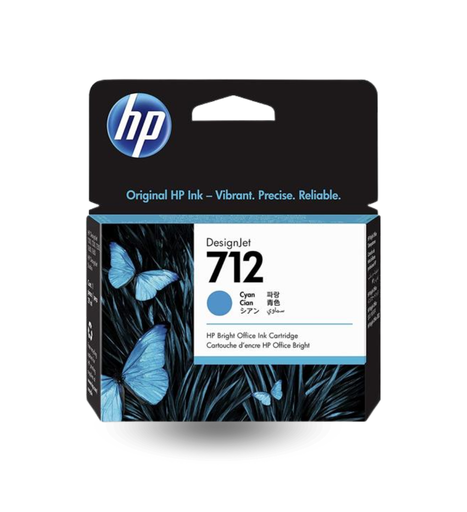 Cartucho Original Para Impresora HP 712 DesignJet 3ED67A Color Cyan Ink 29ml