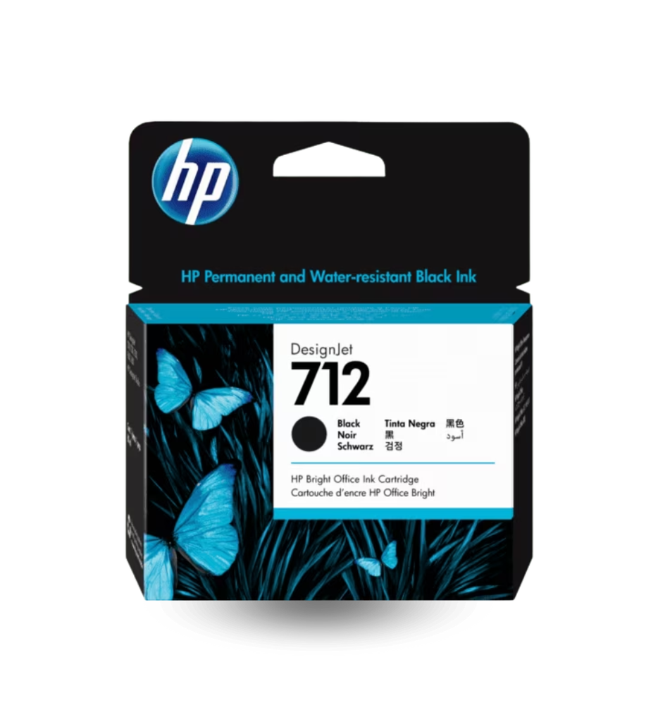 Cartucho Original Para Impresora HP 712 DesignJet 3ED71A Color Negro 80ml
