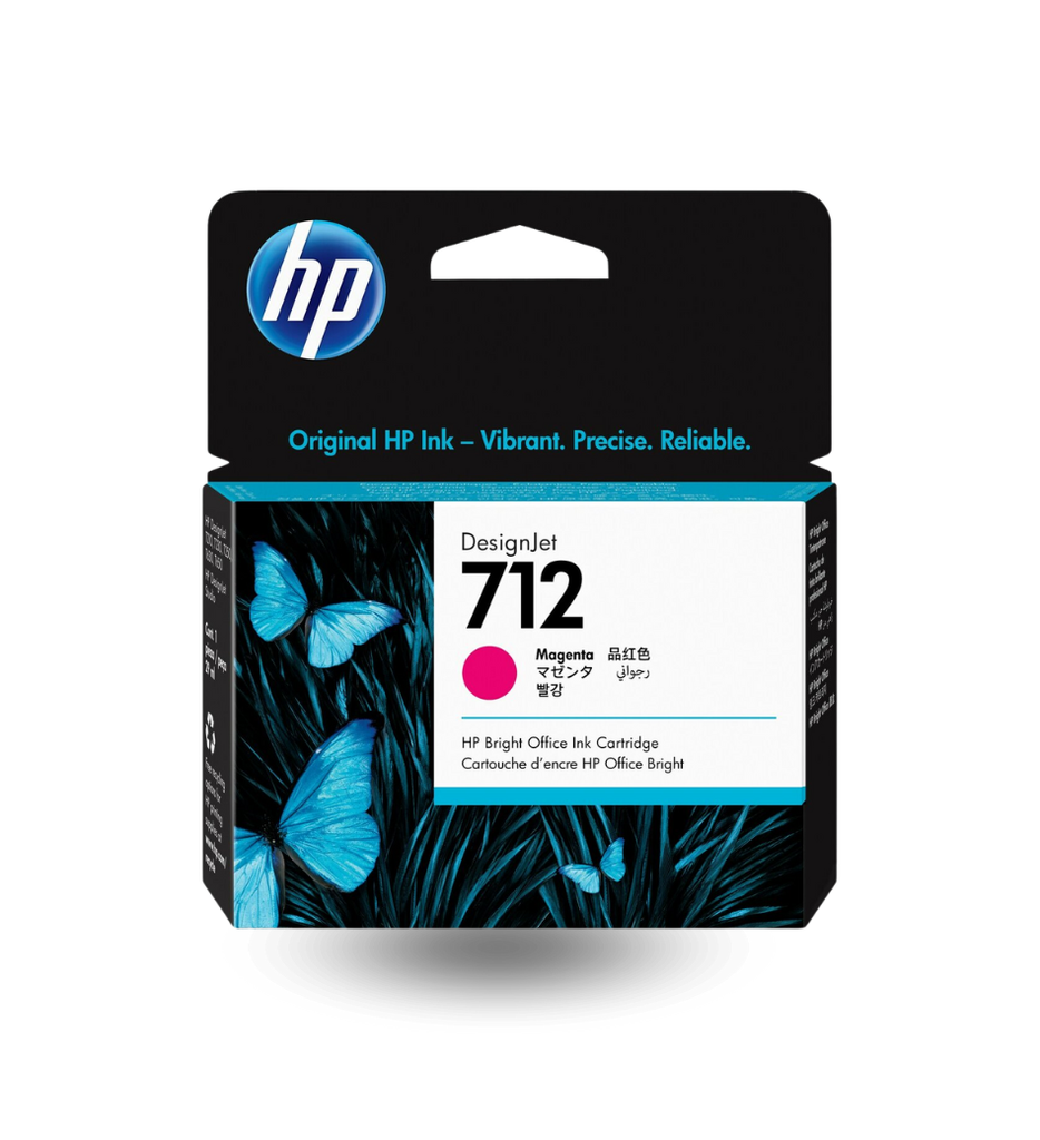 Cartucho Original Para Impresora HP 712 DesignJet 3ED68A Color Magenta 29ml