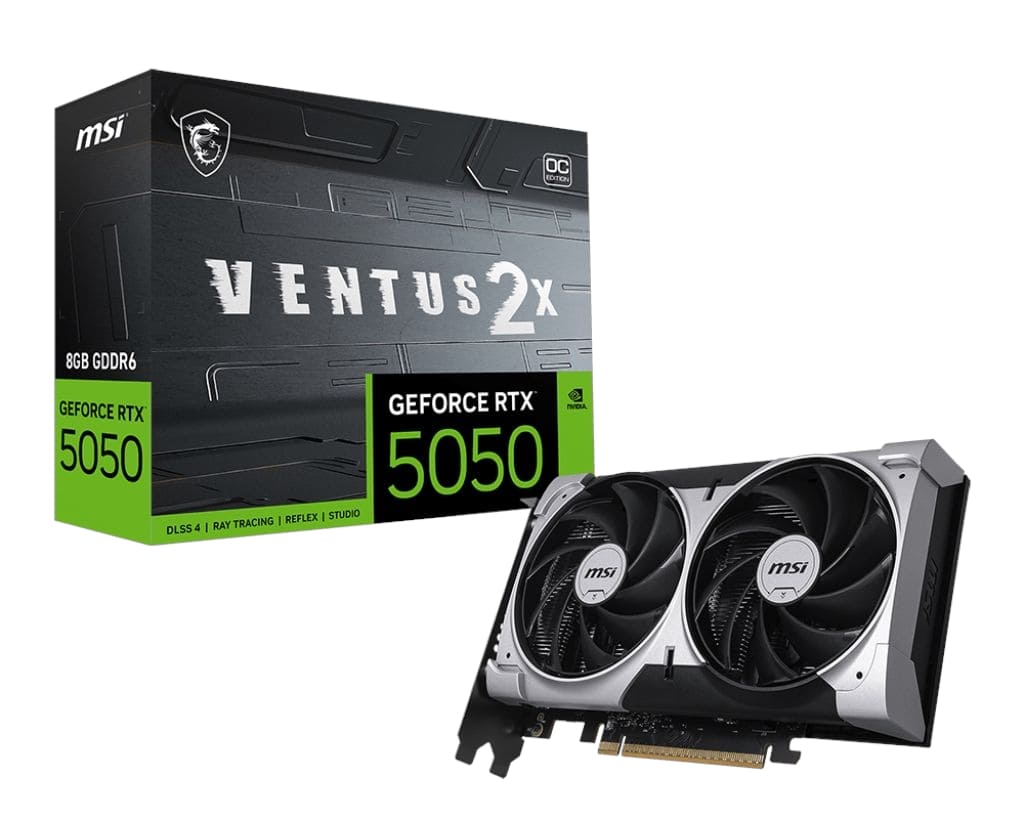 Tarjeta De Video MSI Geforce RTX 5050 8G Ventus 2X OC GDDR6 2617 Mhz 912-V538-020 Color Negro