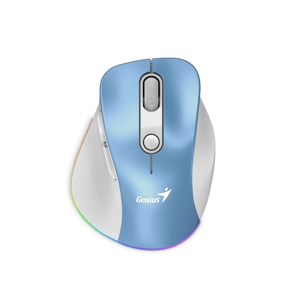 Mouse RGB Genius ERGO 9000S Pro Inalámbrico Bluetooth 2400 DPI 31030039401 Color Celeste