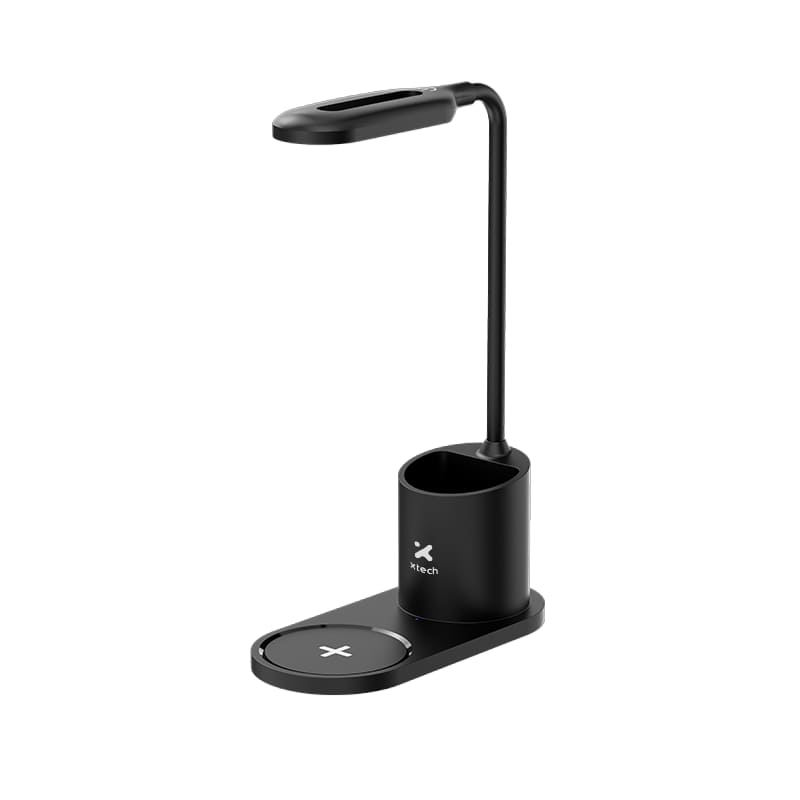 Lampara Xtech LED XTA-701 de Escritorio con Portalapices y Base de Carga Inalambrica