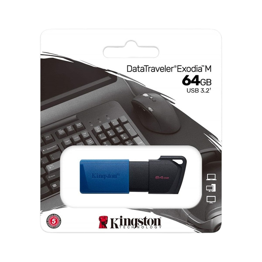 Memoria USB Kingston DTXM/64GB 3.2 64GB Exodia M Gen 1 Color Negro con Azul