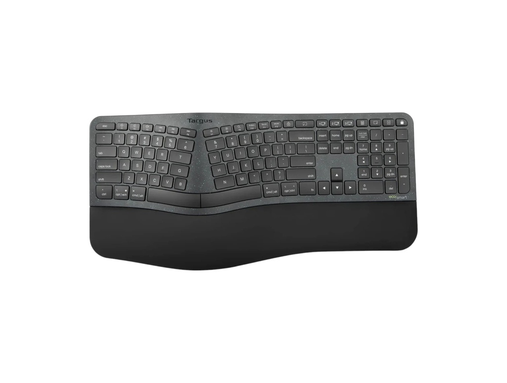 Teclado Targus AKB871US Ergonomico EcoSmart Inalambrico Bluetooth en Ingles Color Negro