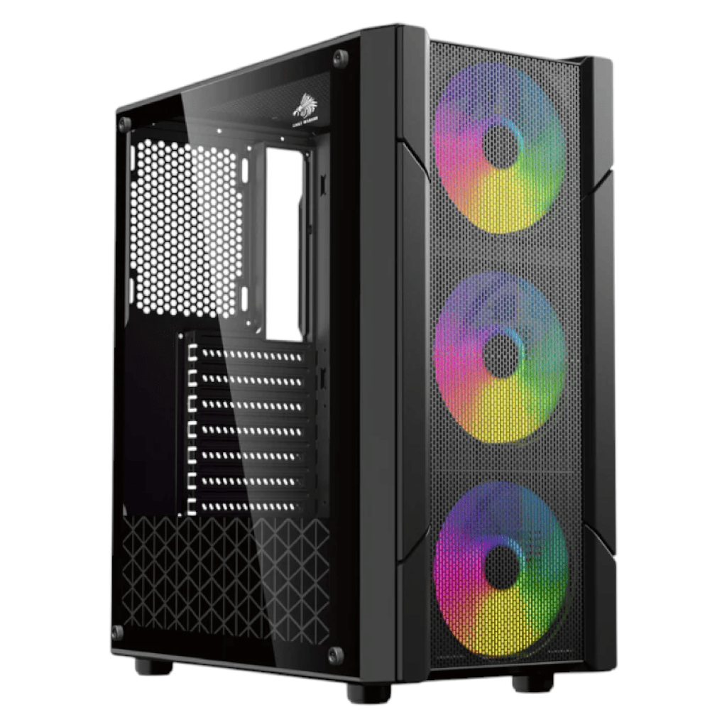 Case Gaming Eagle Warrior CG14ALRA001C Torre Media con 3 Abanicos Panel de Vidrio Lateral Color Negro