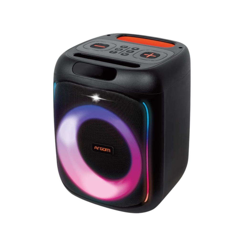 Bocina Argom ARG-SP-4050BK Rave BOX 65- Alta Voz BT con 7 Modos de Luces Led 60W RMS Color Negro