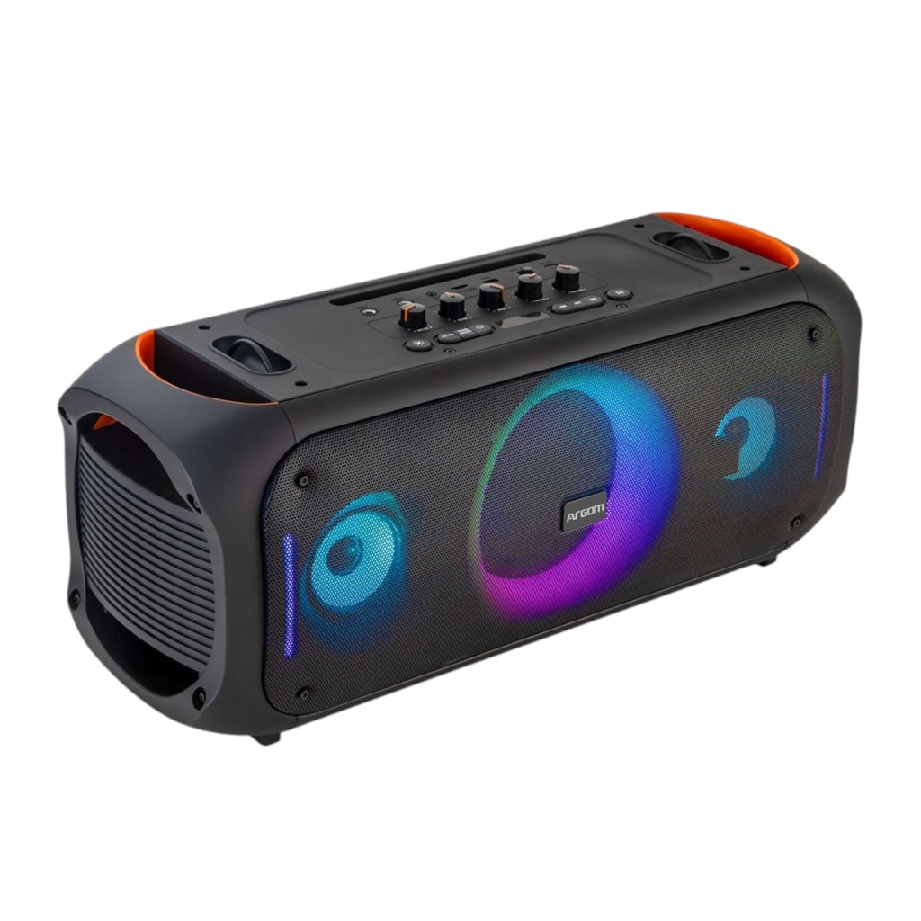 Bocina Argom ARG-SP-4075BK Rave 75 - Alta Voz BT con 7 Modos de Luces Led 80W RMS Color Negro