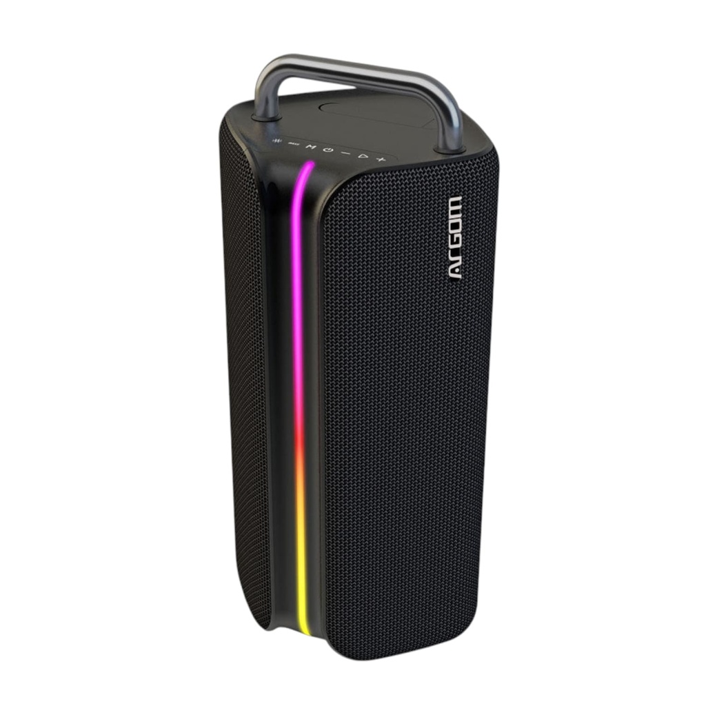 Bocina Argom ARG-SP-3366BK Ambience 66 BT 22W RMS con Luces RGB Funcion TWS Color Negro