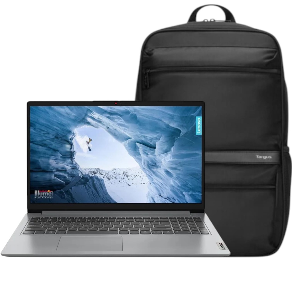 Combo de Laptop Lenovo IdeaPad 1 15IAU7 82QD003VUS Intel Core i5-1235U 1.3GHz 8GB RAM 256GB SSD 15.6" FHD Windows 11 Home Color Gris con Mochila Targus TBB591LP-70