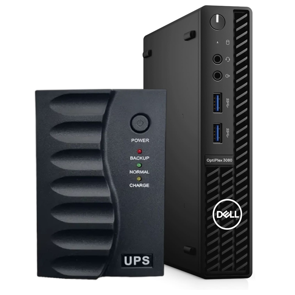 Combo Dell Optiplex 3080 MINI/TINY Core I5-10TH Gen 8GB RAM 512GB SSD Seminuevo Refurbished con UPS Xvanwere XV-UPS-750VA