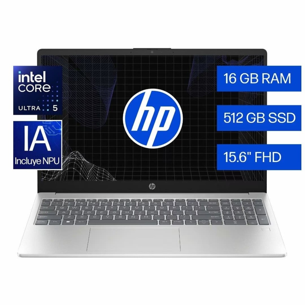 Laptop HP 15-FD1251LA Intel Core Ultra U5-125H  512GB SSD 16GB RAM 15.6" 1920 x 1080  FHD Windows 11 Home Color Gris