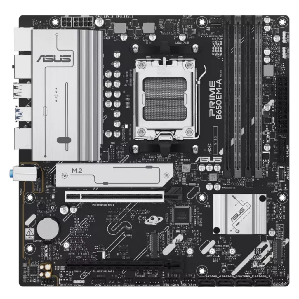 Tarjeta Madre Asus Prime B650EM-A AM5 Micro ATX DDR5 90MB1LP0-M0EAY0 Color Negro