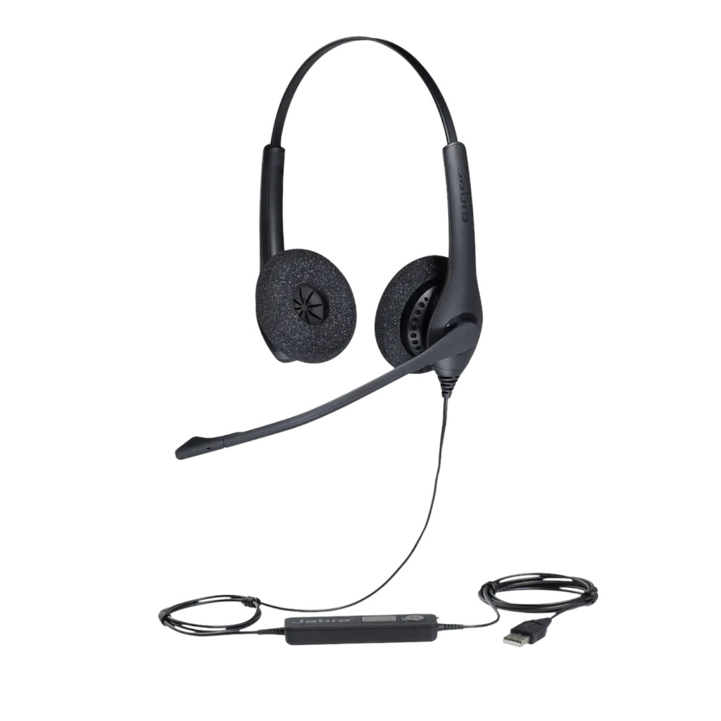 Headset Jabra 1519-0157 BIZ 1500 Duo Auricular Profesional con Microfono Cableado Quick Disconnect Color Negro