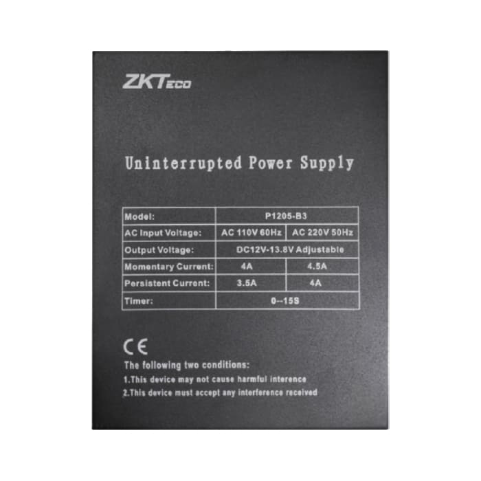 Fuente  ZKTeco  de Energía con Gabinete P1205-B3