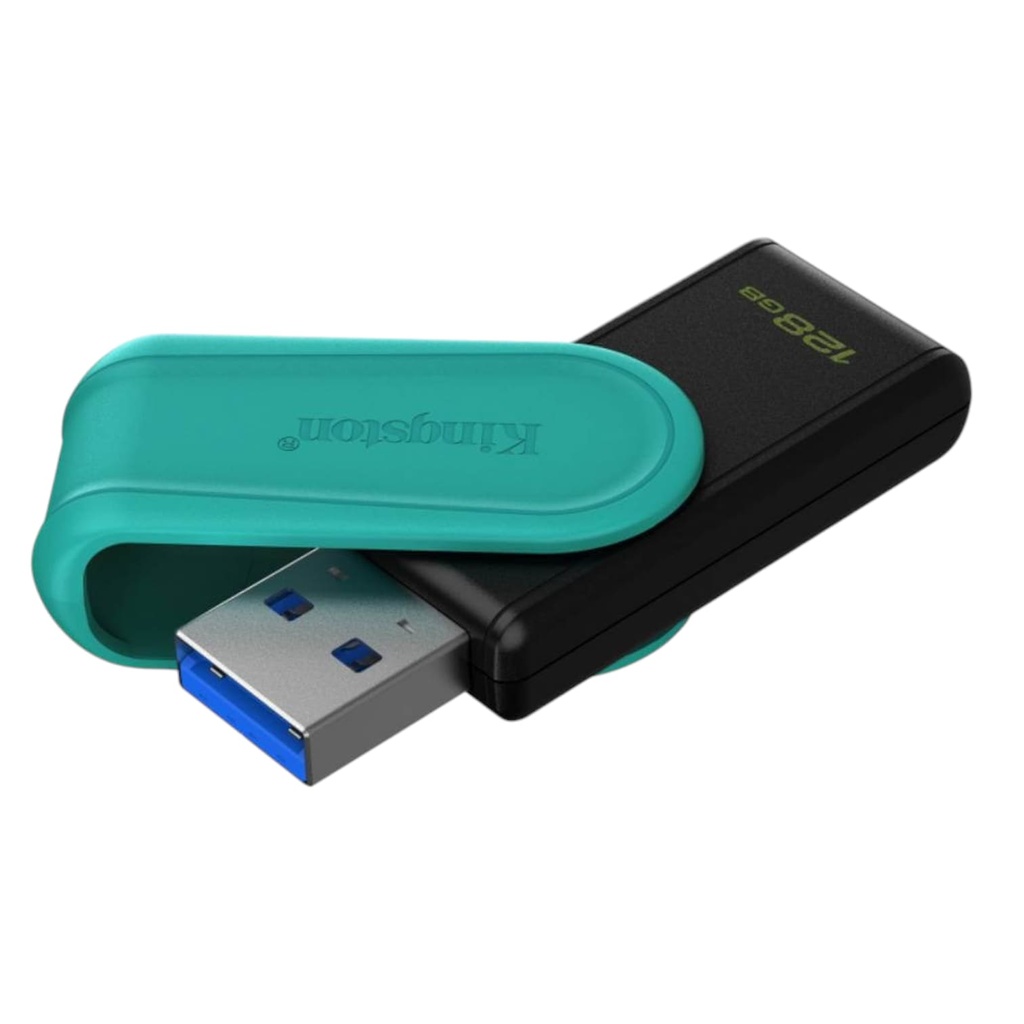 Memoria USB Kingston DTXS/128GB Data Traveler Exodia S USB-A 3.2 GEN 1 CON Tapa Giratoria DTXS/128GB Color Negro con Turquesa