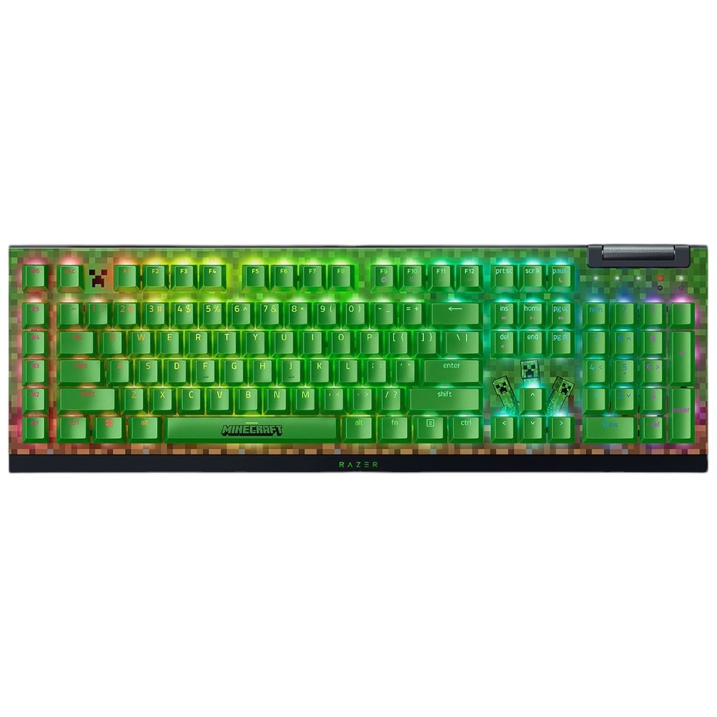 Teclado Gaming Razer RZ03- 04704100- R3M1 Mecanico con RGB Widow V4 X Color Verde Minecraft