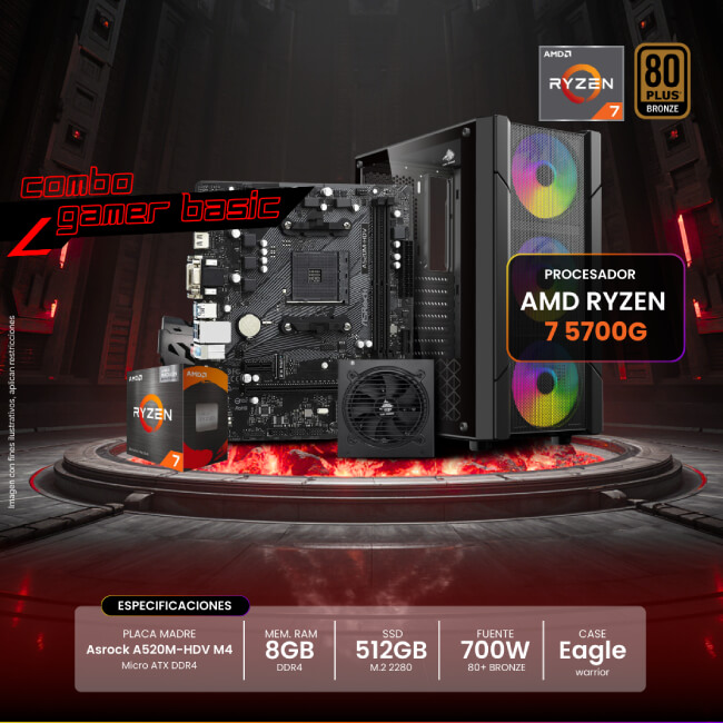 CPU Combo Gaming - Ryzen 7 5700G - Basic