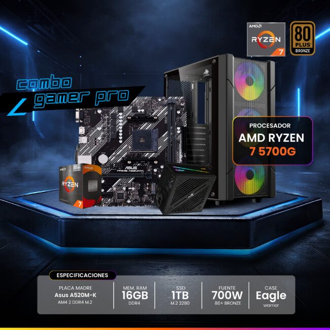 CPU Combo Gaming - Ryzen 7 5700G - PRO