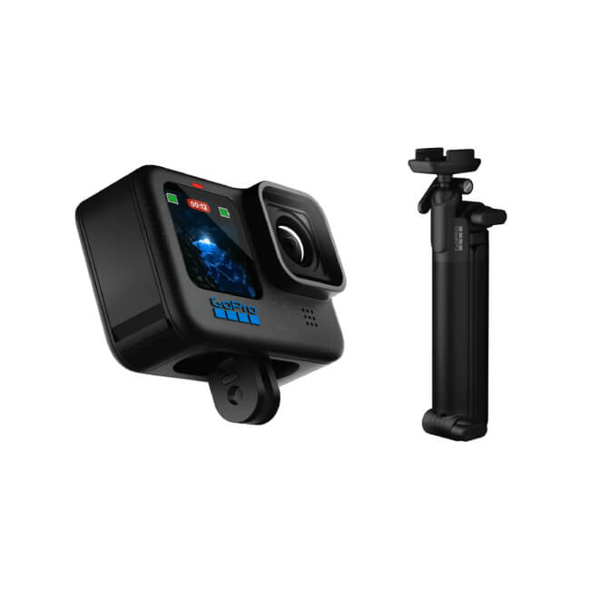 Camara GoPro Hero12 Black 27 MP 5,3K60 Sumergibilidad Hasta 10mts con Mango Ergonomico GoPro 3-WAY 2.0