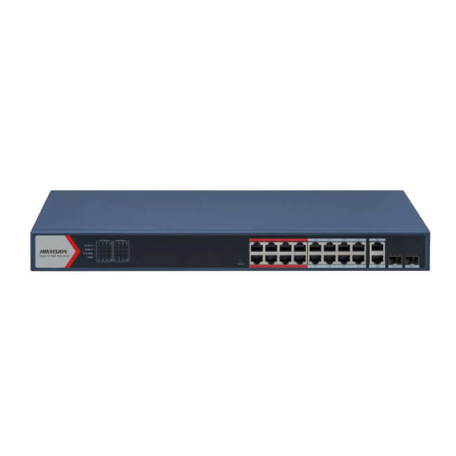 Switch HikVision PoE inteligente DS-3E1318PEI/M Fast Ethernet de 16 Puertos