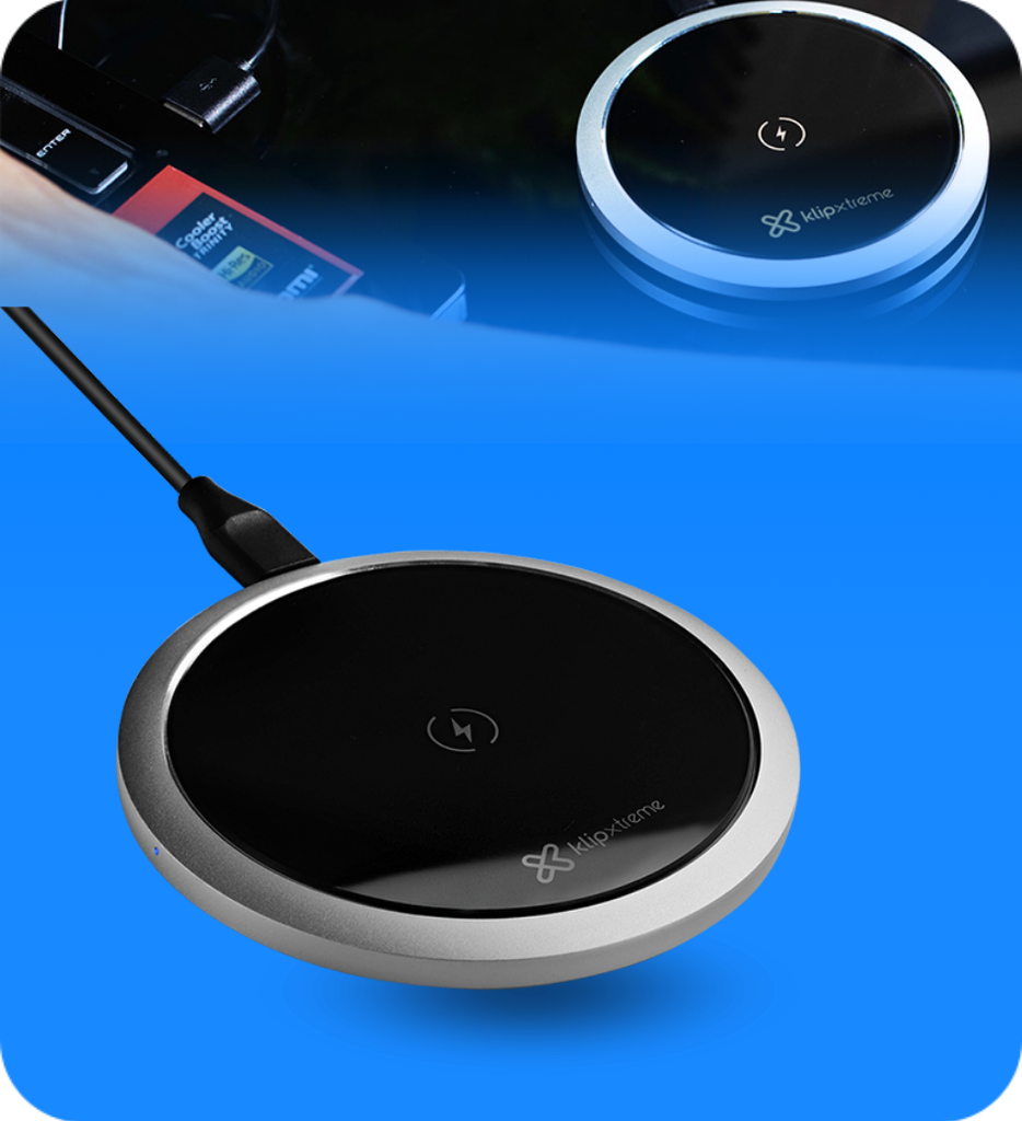 CARGADOR INALAMBRICO KMA-850 PLATAFORMA TECNOLOGIA QI COLOR NEGRO KLIP XTREME