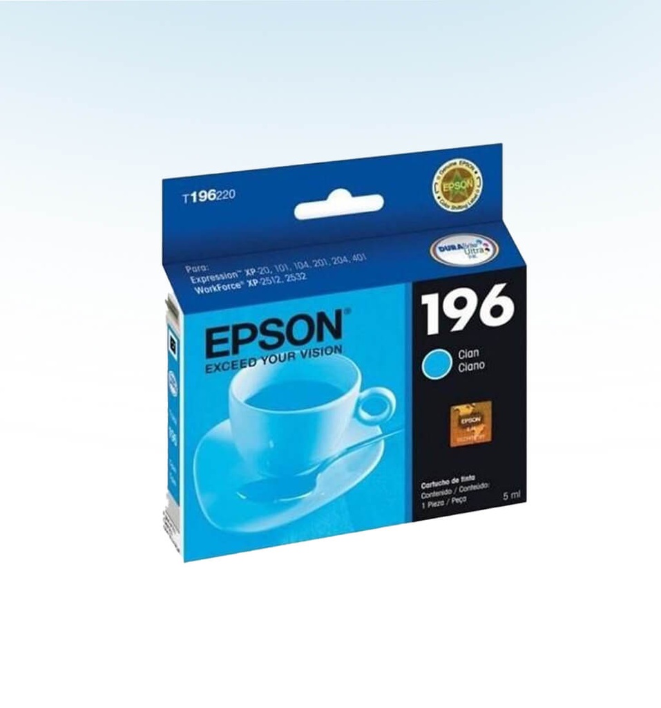 CARTUCHO DE TINTA T196220-AL T196 CIAN EPSON