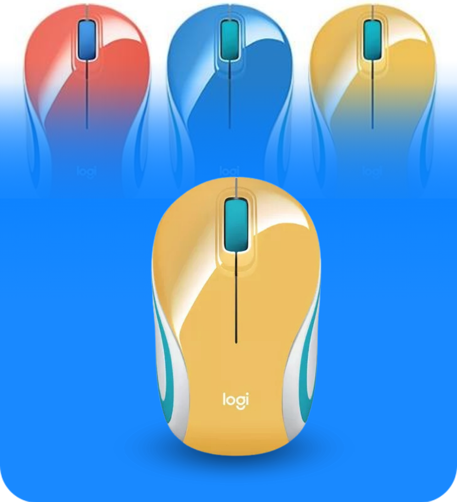 MOUSE M187 OPTICO 3 BOTONES INALAMBRICO COLOR BANANA LOGITECH