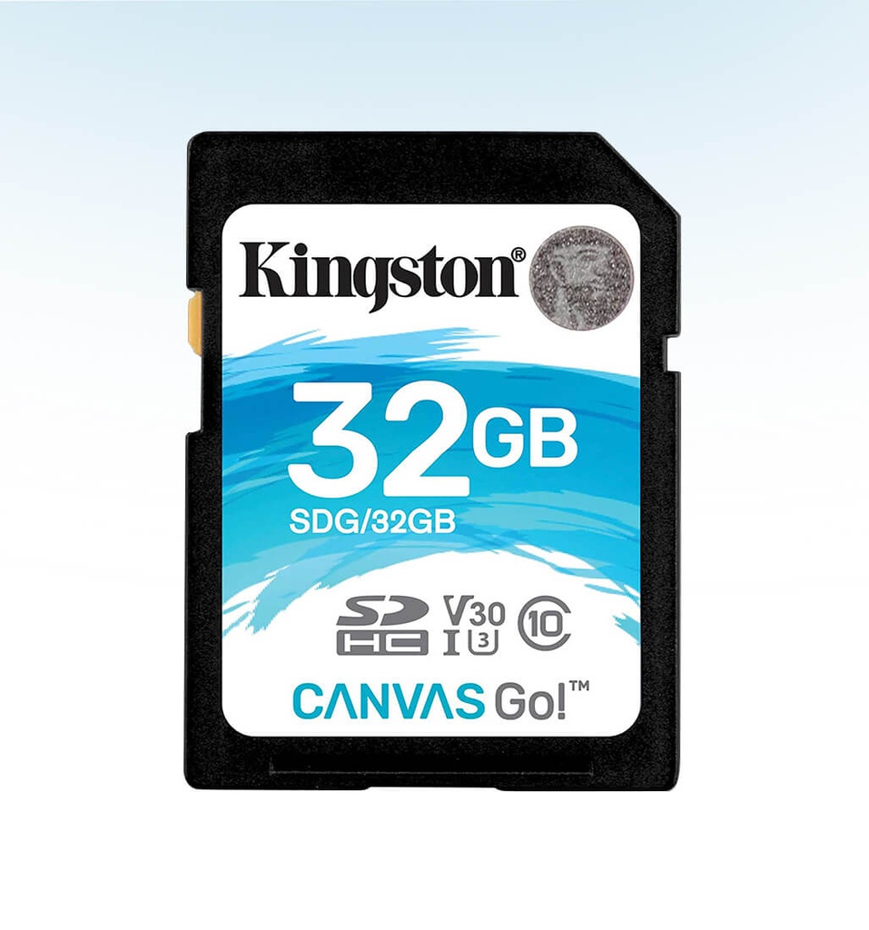 TARJETA SD 32GB SDHC CANVAS GO 90R/45W CL10 U3 V30 KINGSTON