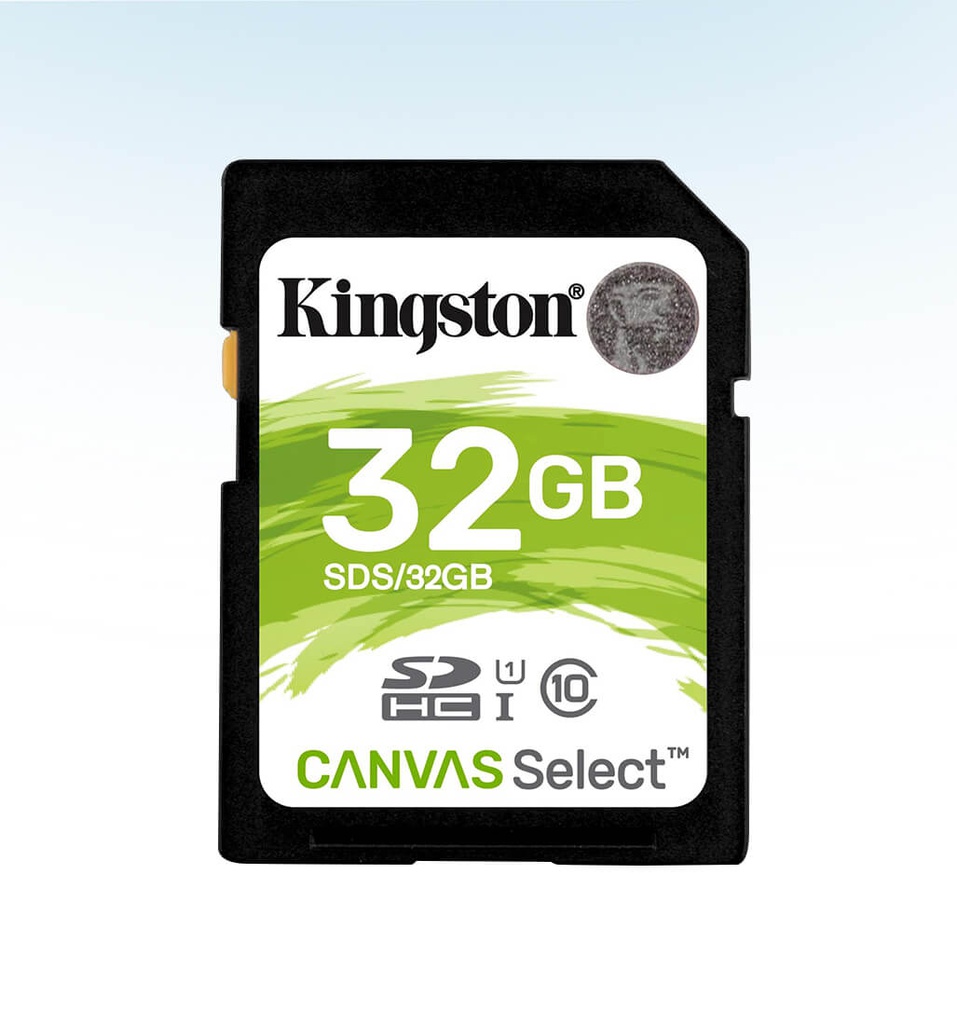 TARJETA SD 32GB SDHC CANVAS SELECT 80R CL10 UHS-I KINGSTON
