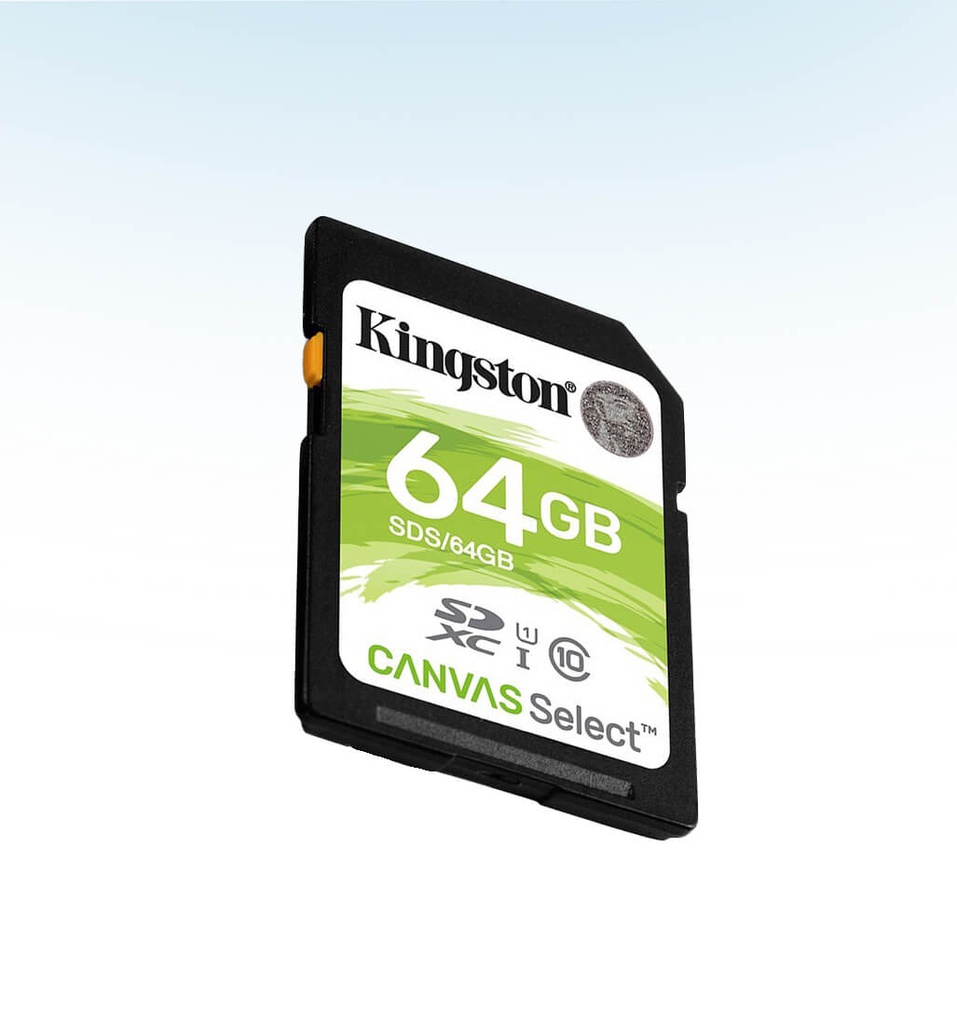 TARJETA SD 64GB SDXC CANVAS SELECT 80R CL10 UHS-I KINGSTON