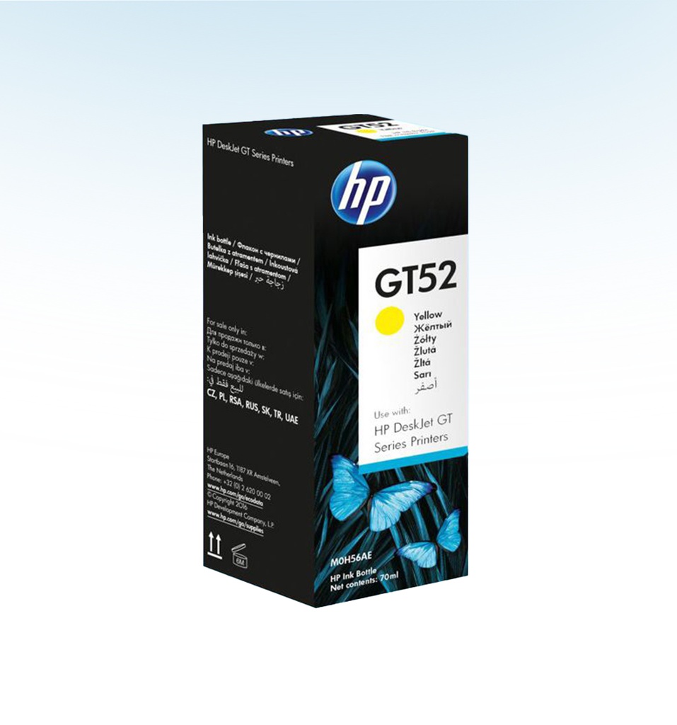 TINTA PARA IMPRESORA GT52 COLOR AMARILLO HP