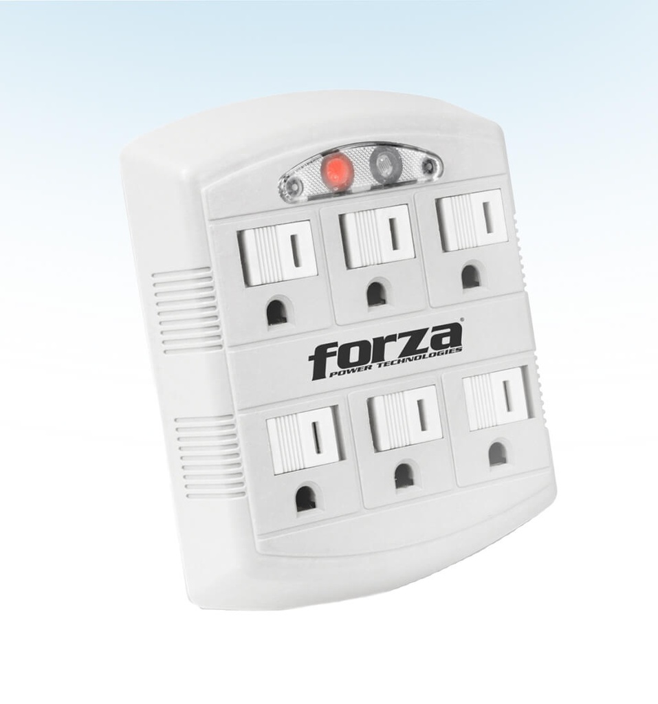 TOMA CORRIENTE FWT-665 DE PARED 6 TOMAS CON LUZ PARA NIÑOS FORZA