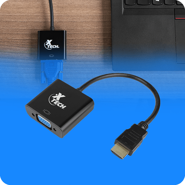 ADAPTADOR XTECH XTC-363 DE HDMI MACHO A VGA HEMBRA