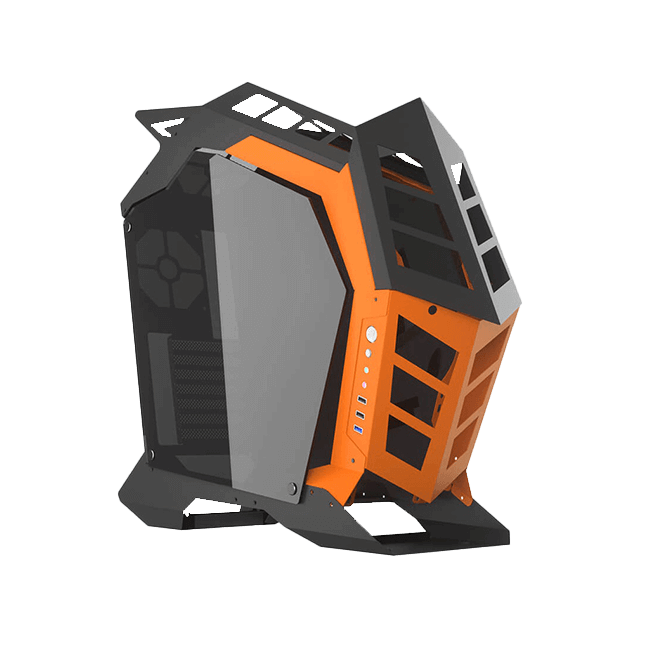 CASE DARKFLASH KNIGHT ATX / MTX / ITX COLOR NEGRO CON ANARANJADO
