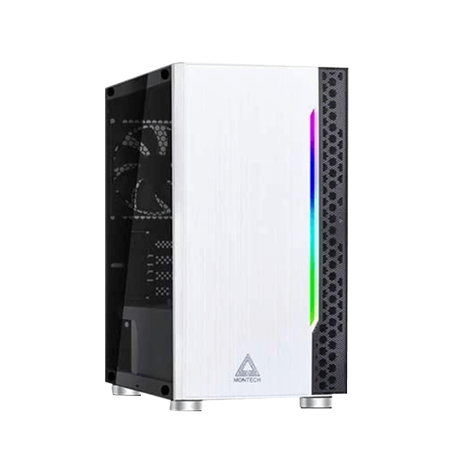 CASE MONTECH FLYER MEDIA TORRE CON 2 VENTILADORES COLOR BLANCO