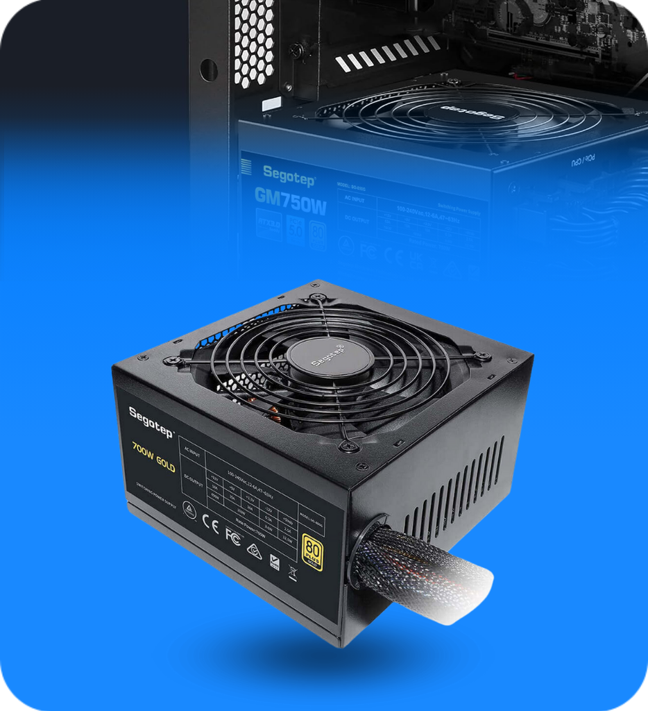 FUENTE DE PODER SEGOTEP 80+ GOLD GAMING PSU 700W