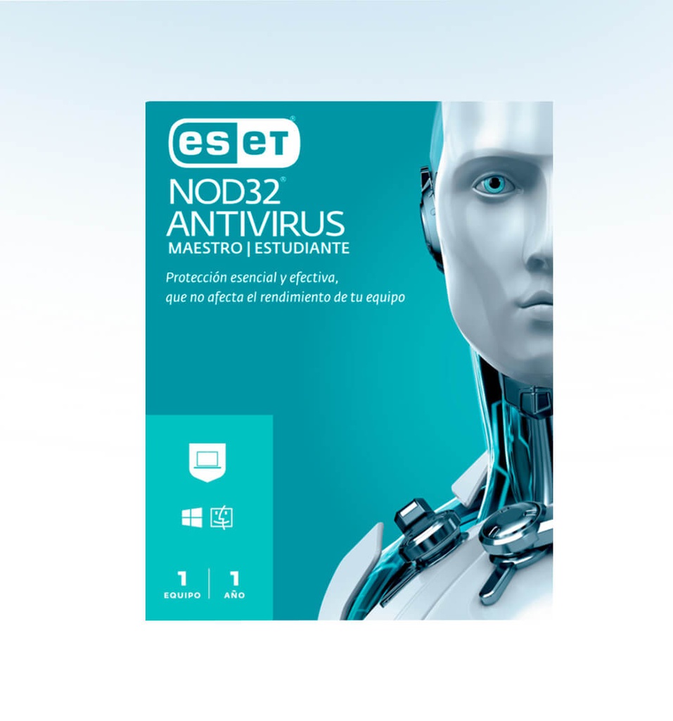 ANTIVIRUS ESET NOD32 ESTUDIANTE 1 AÑO 1 PC
