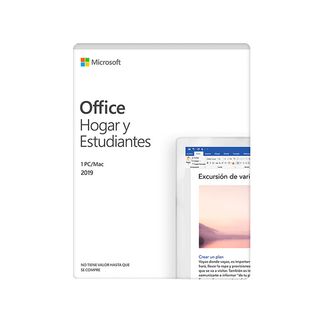 LICENCIA MICROSOFT OFFICE HOME AND STUDENT 2019 1 PC