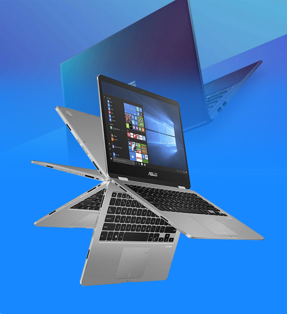 LAPTOP ASUS VIVOBOOK FLIP TP401MA-AH21T 2EN1 PENTIUM SILVER N5030 1.1GHZ 128B SSD 4GB RAM 14"